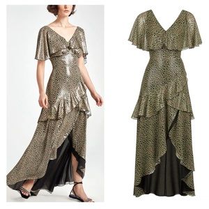 Nocturne Ruffled Long Dress Open Back Size Large